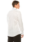 Jewel Button Tuxedo Shirt- White