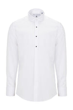 Jewel Button Tuxedo Shirt- White