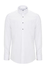 Jewel Button Tuxedo Shirt- White