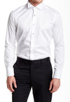 Jewel Button Tuxedo Shirt- White