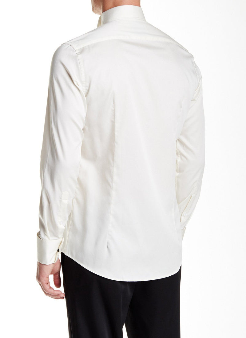 Jewel Button Tuxedo Shirt- Cream