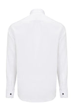 Embroidered Tuxedo Shirt- White/Grey