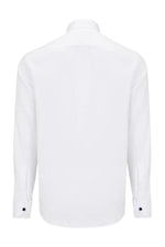 Embroidered Tuxedo Shirt- White/Grey