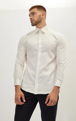 Italian Collar Dress Shirt- Beige