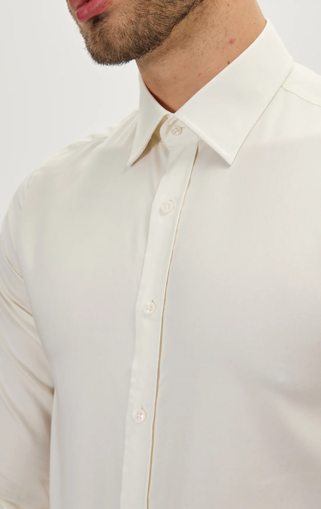 Italian Collar Dress Shirt- Beige dolce MODA Italian Collar Dress Shirt- Beige dolce MODA