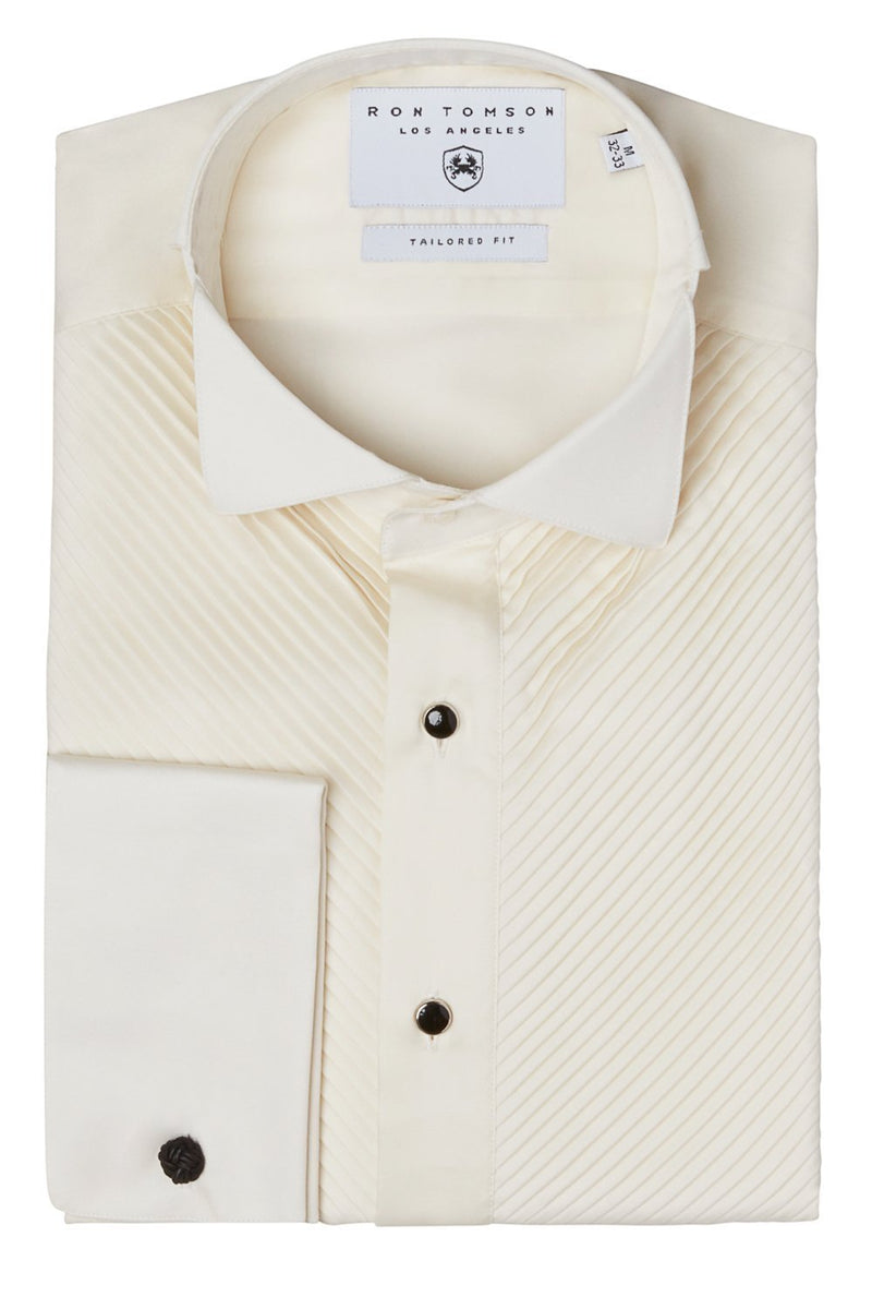 Diagonal Pleated Wing Tip Collar Shirt Diagonal Pleated Wing Tip Collar Shirt