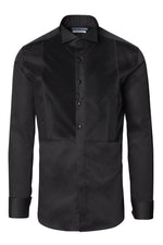 Diagonal Pleated Wing Tip Collar Shirt - Black