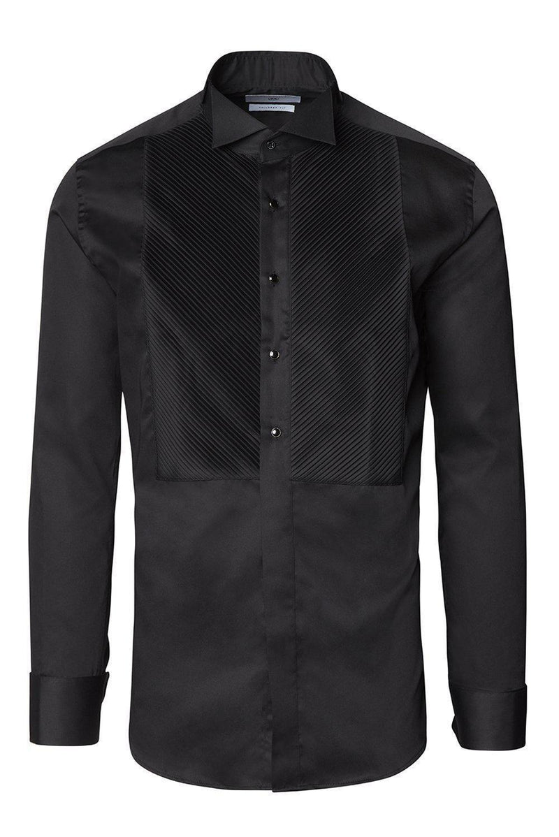 Diagonal Pleated Wing Tip Collar Shirt