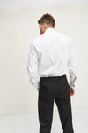 Diagonal Pleated Wing Tip Collar Shirt - White