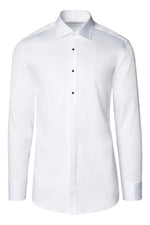 Classic Collar Jewel Button Tuxedo Shirt - White