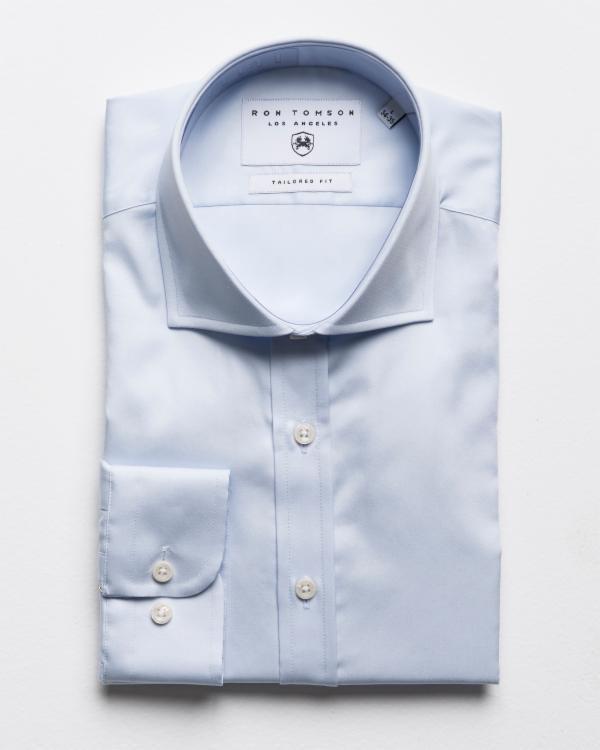 Spread Collar Fitted Dress Shirt - Light Blue dolce MODA Spread Collar Fitted Dress Shirt - Light Blue dolce MODA
