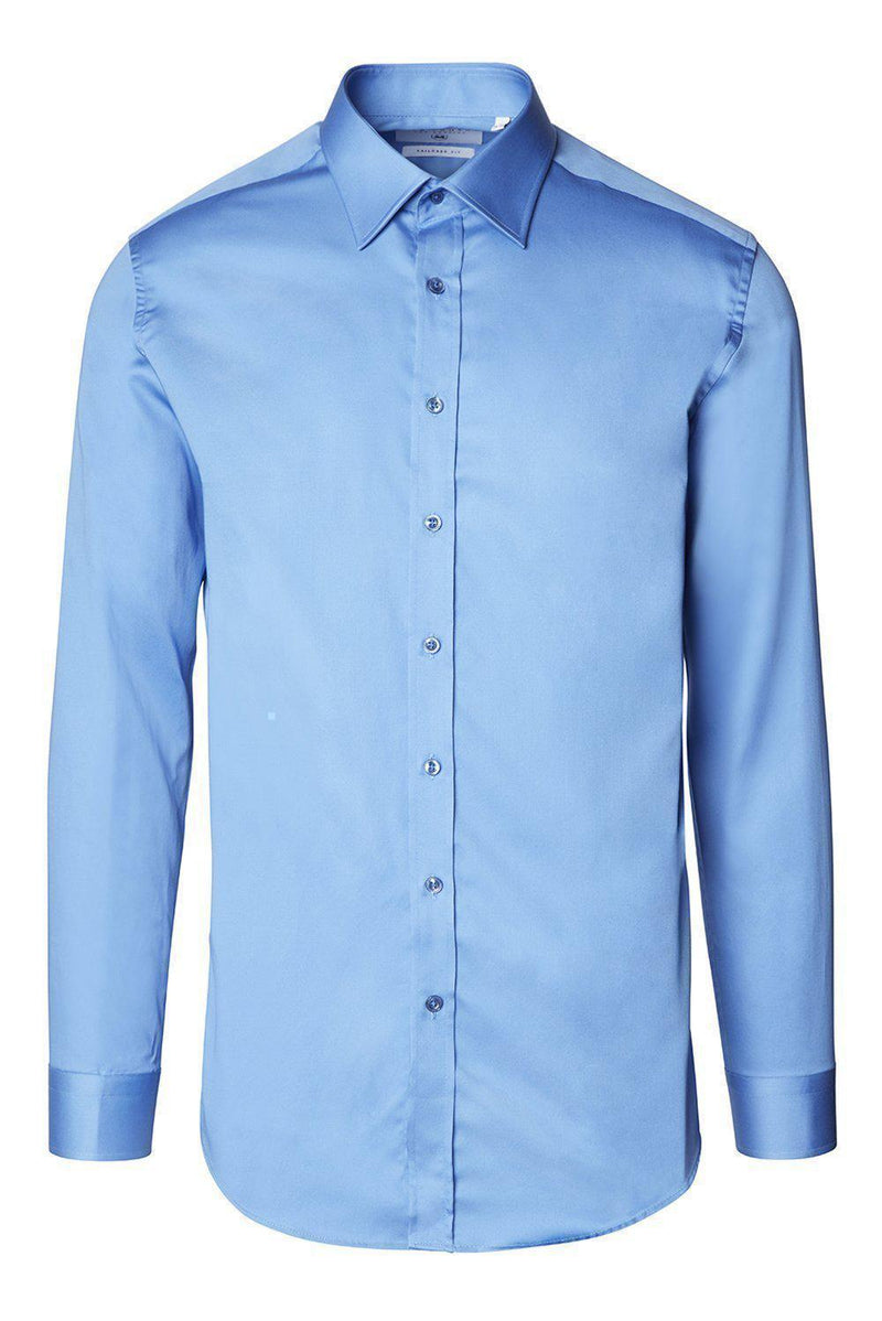 Italian Collar Dress Shirt - Blue