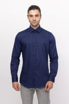 Italian Collar Dress Shirt- Navy