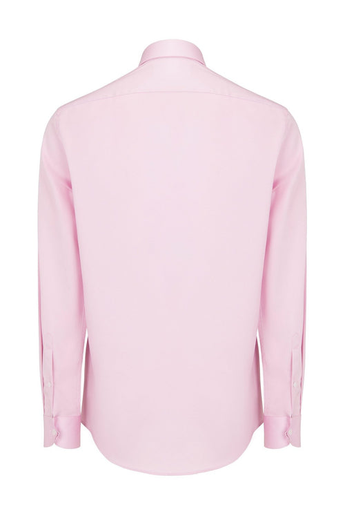 Italian Collar Long Sleeve Dress Shirt- Pink