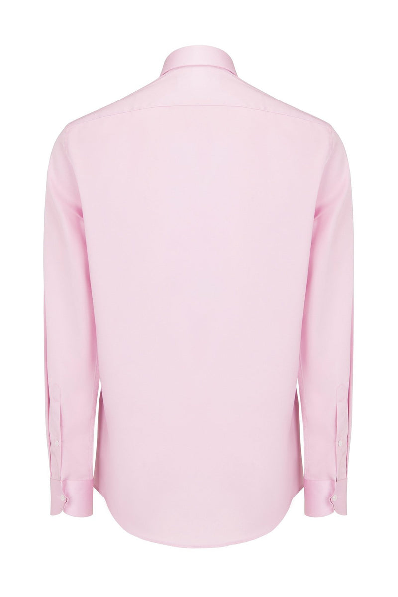 Italian Collar Long Sleeve Dress Shirt- Pink