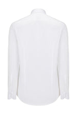 Hidden Placket Dress Shirt- White