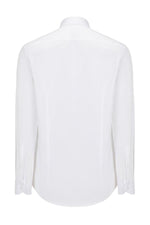 Hidden Placket Dress Shirt- White