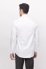 Hidden Placket Dress Shirt- White