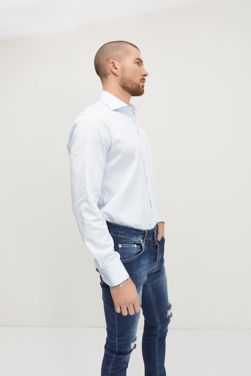 Spread Collar Dress Shirt- Light Blue