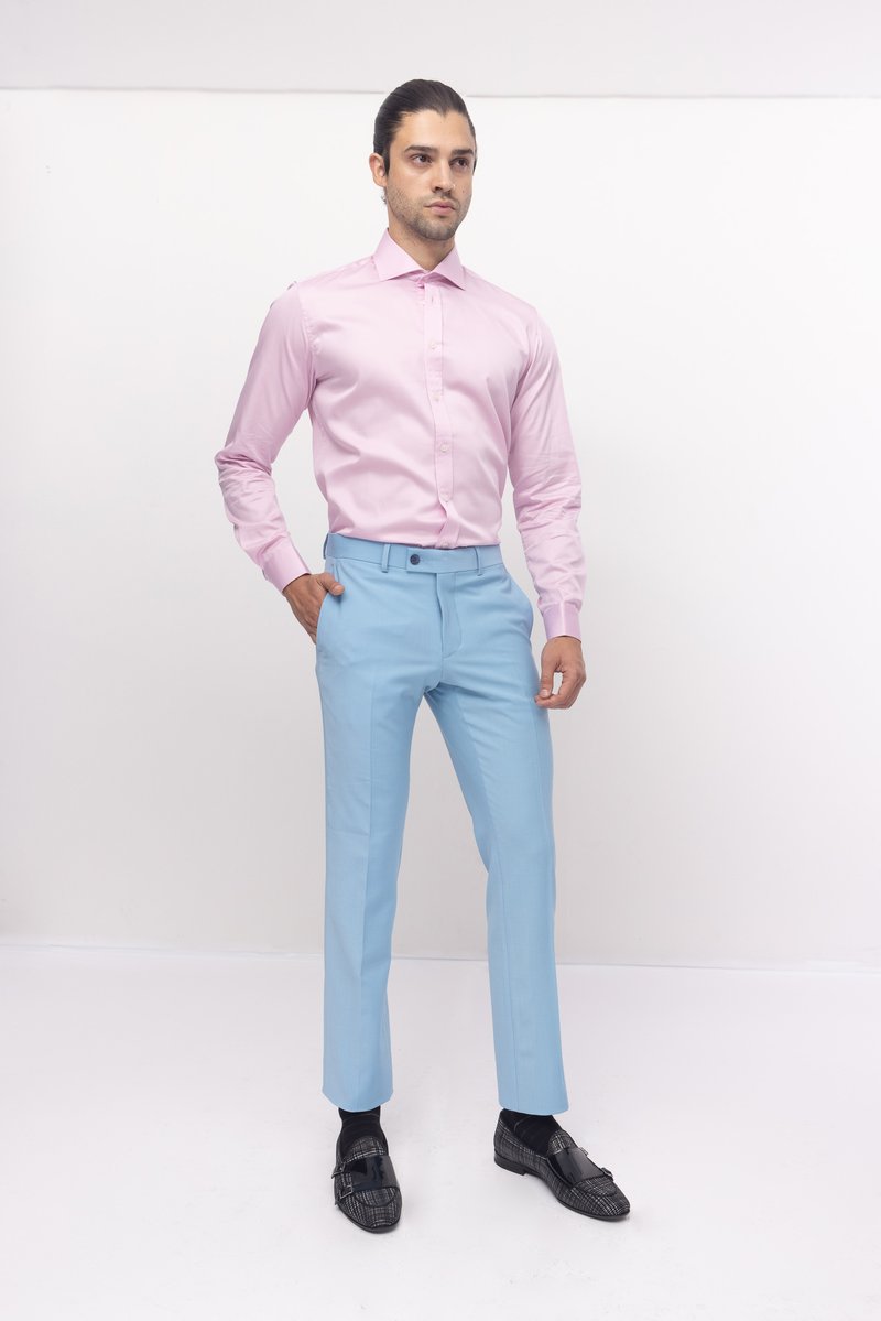 Spread Collar Dress Shirt- Pink Spread Collar Dress Shirt- Pink