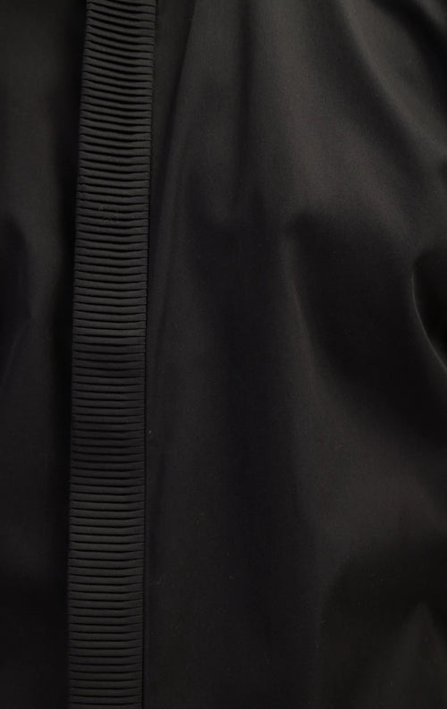 Textured Placket Tuxedo Shirt - Black
