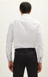 Textured Placket Tuxedo Shirt - White
