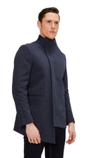 Asymmetric Zip Jacket - Navy