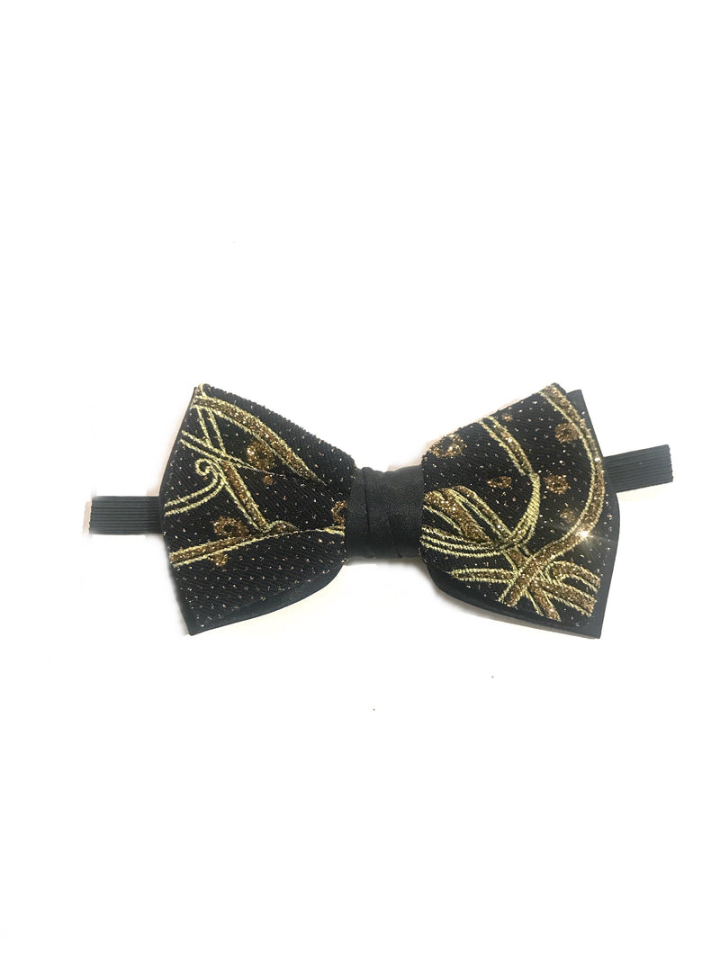 Printed Bowtie- Gold/ Black