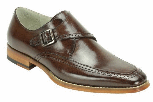 Leather Monkstrap Dress Shoe - Brown