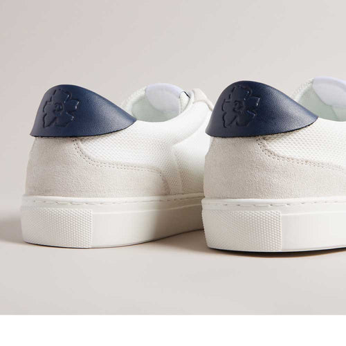 Retro Mesh Leather Sneaker - White/Navy