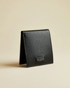 Woodgrain Leather Bifold Wallet- Black