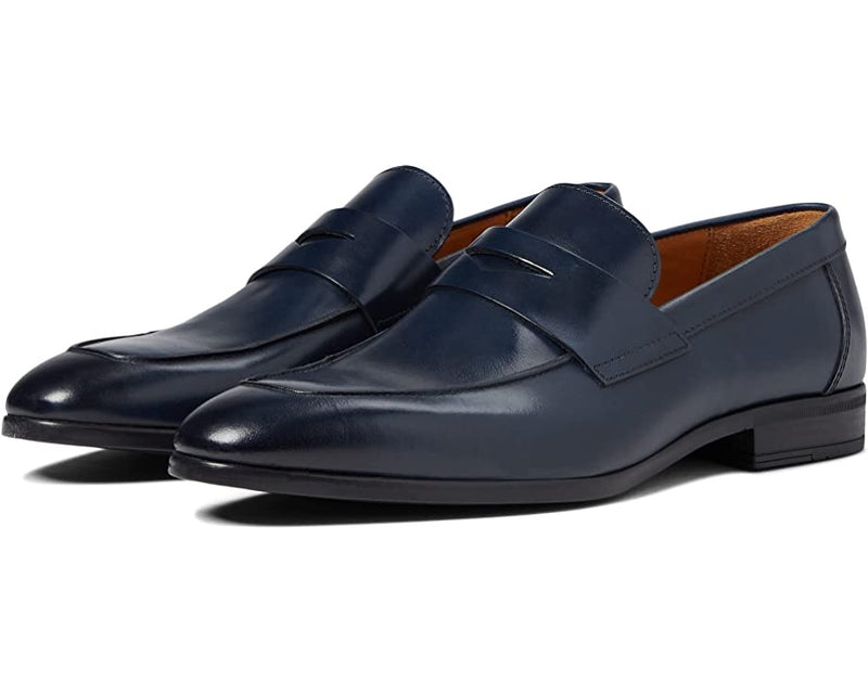 Classic Leather Loafers - Navy