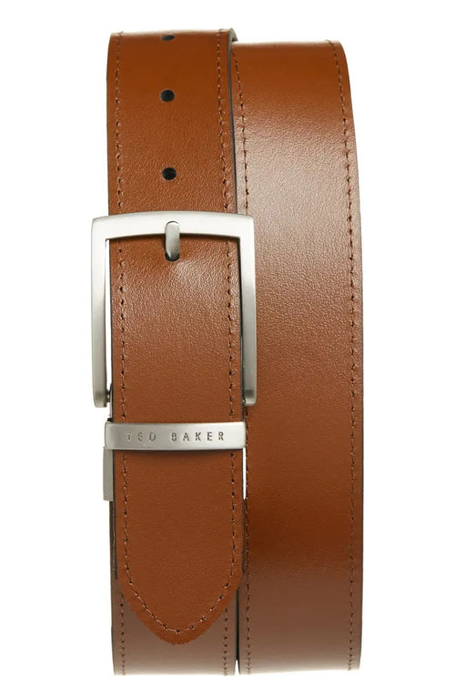 Reversible Pebbled Leather Belt - Black/Tan