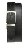 Reversible Pebbled Leather Belt - Black/Tan