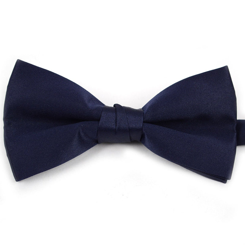 Satin Banded Bow Tie - Navy