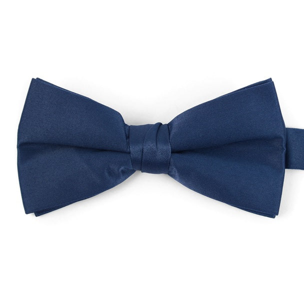 Satin Banded Bow Tie - French Blue