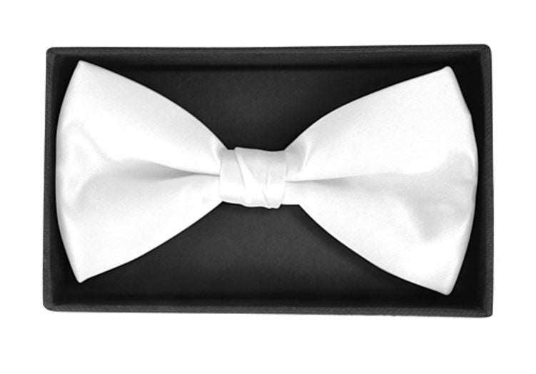 White Satin Bow Tie