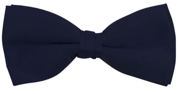Satin Banded Bow Tie - Navy