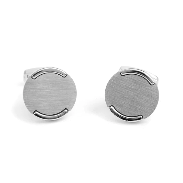 Boxed Round Metal Cufflinks