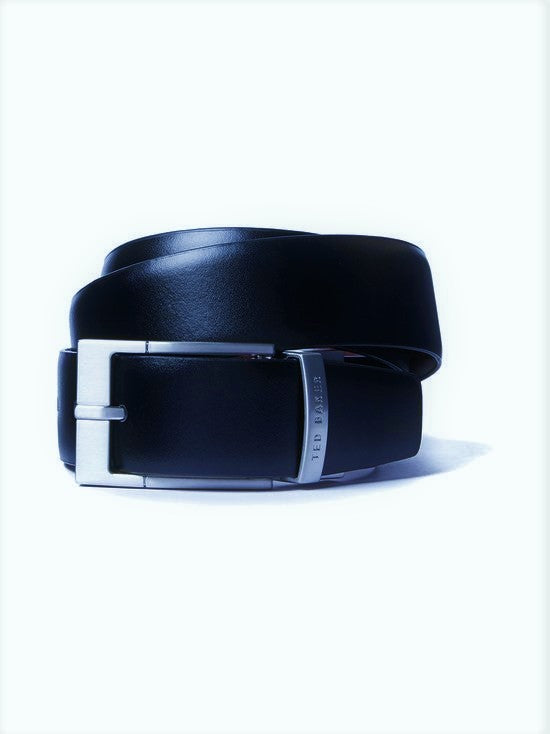 Reversible Leather Belt - Navy