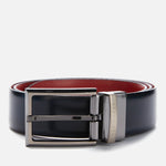 Reversible Leather Belt- Navy