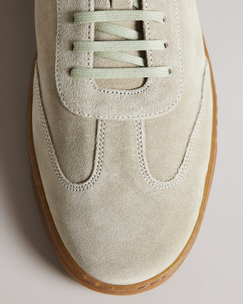 Suede Low Top Trainers - Light Green