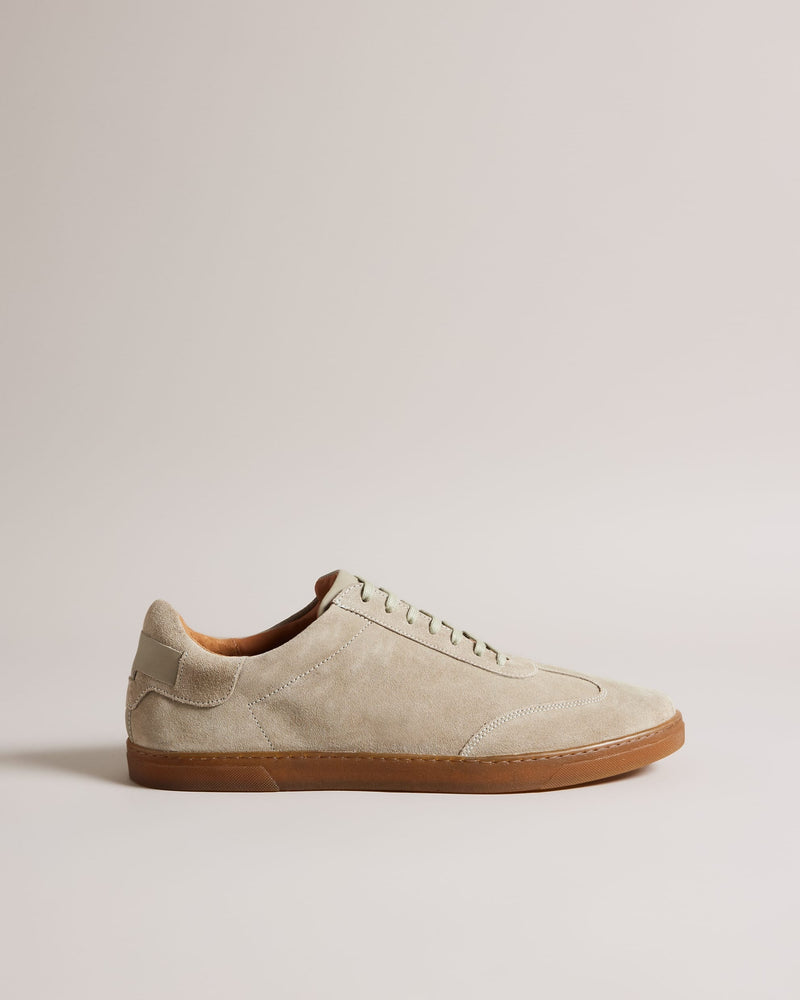 Suede Low Top Trainers - Light Green
