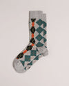 Fair Isle Pattern Socks - Grey