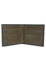 Waxed Suede Bifold Wallet- Navy