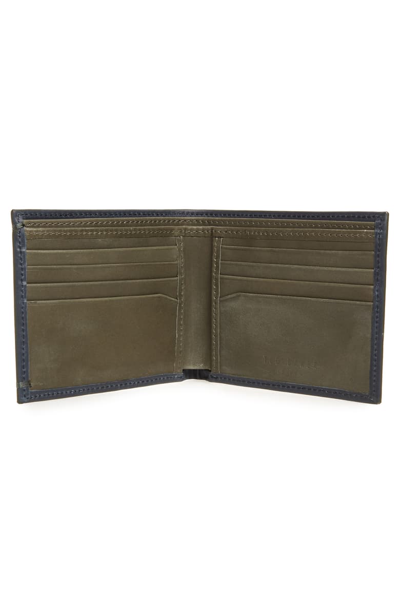 Waxed Suede Bifold Wallet- Navy