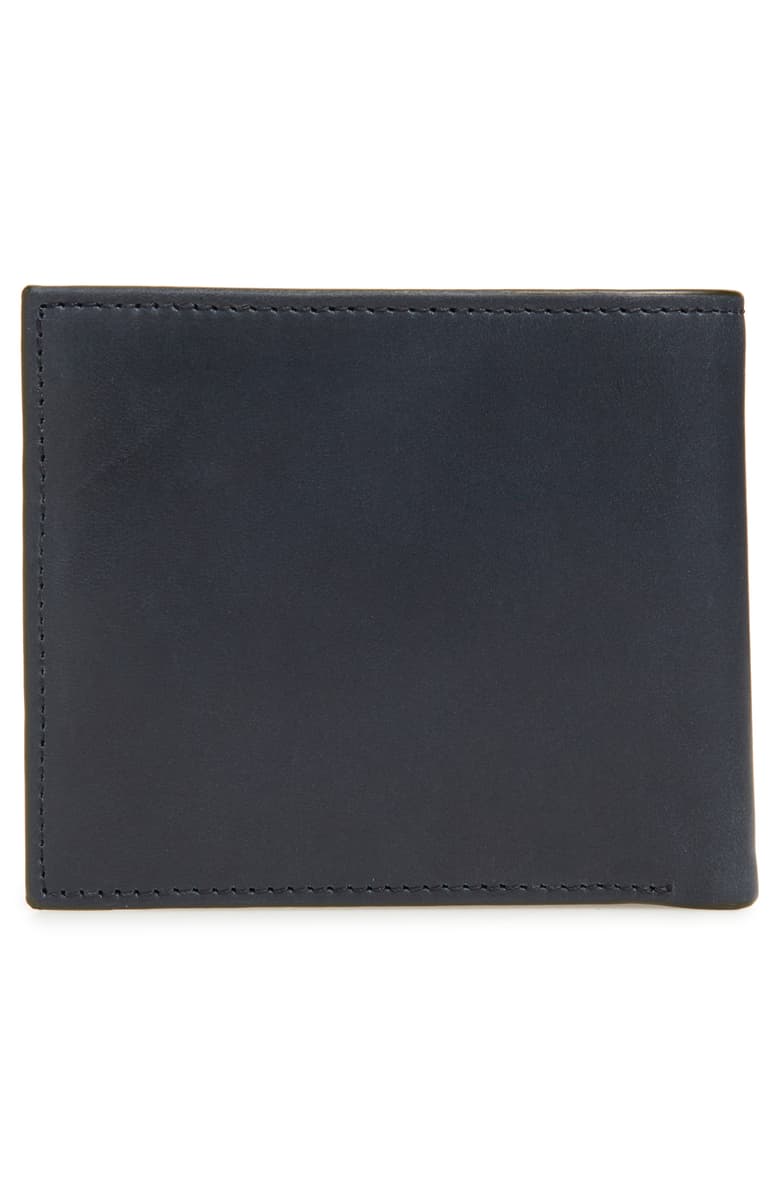 Waxed Suede Bifold Wallet- Navy