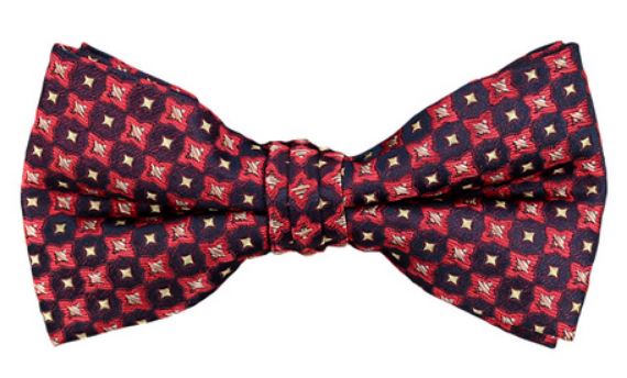 Geometric Banded Bow Tie - Red