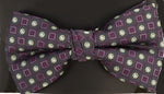 Geometric Banded Bow Tie - Charcoal