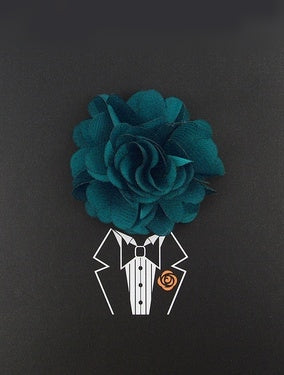 Floral Lapel Pin - Teal